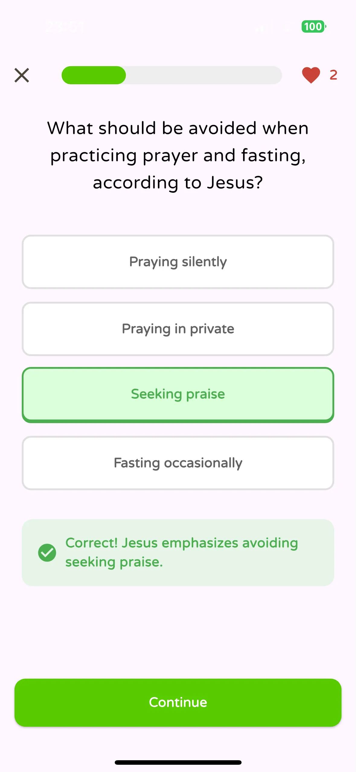 Bible Way app screenshot - fun, bite-sized lessons